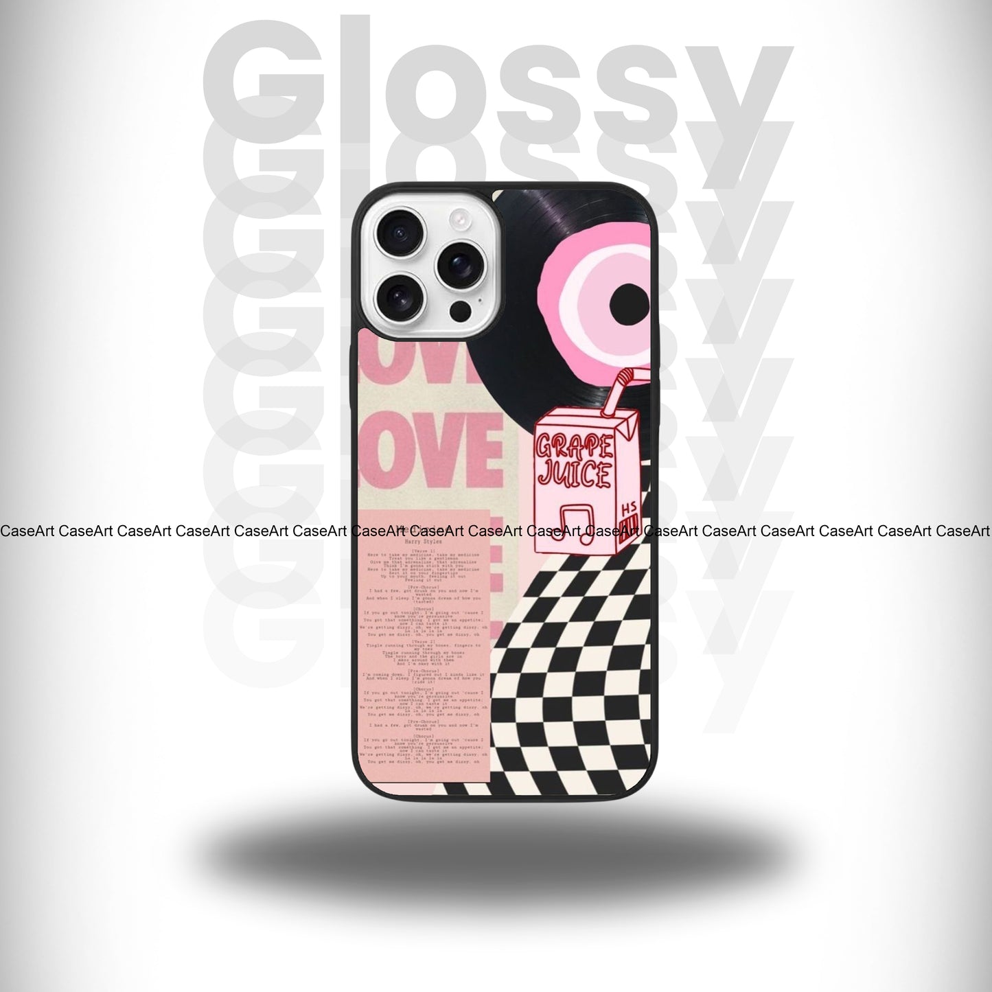 Pink Love Aesthetic Glossy Case