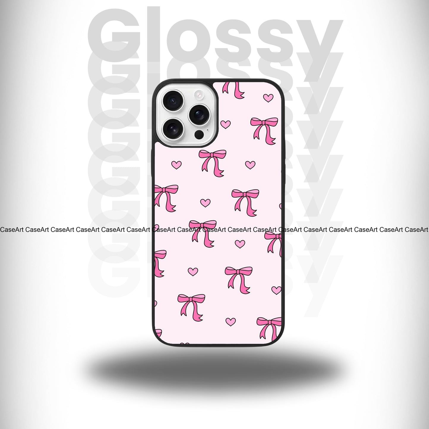 Pink Bows & Hearts Glossy Case