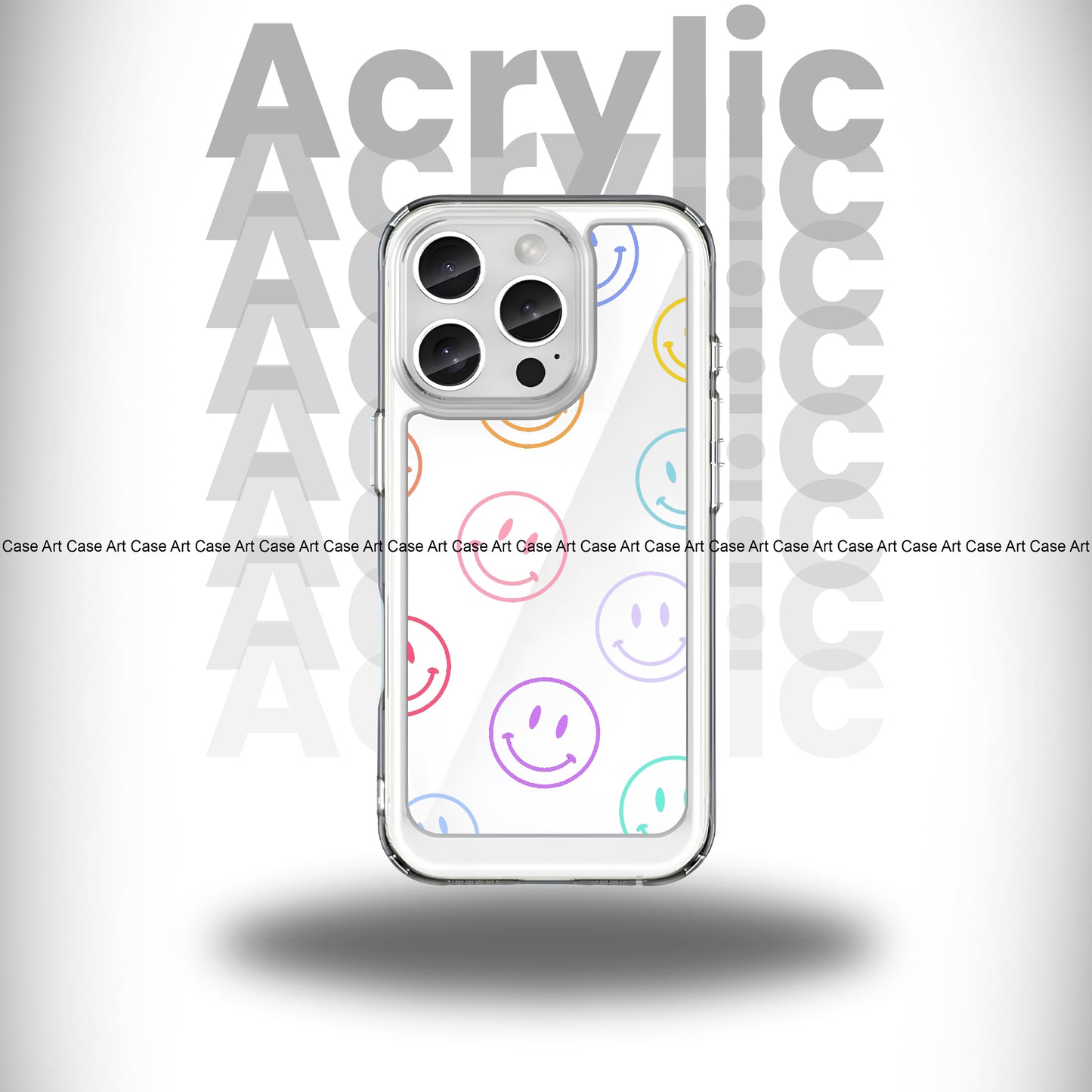 Multi Smiley Crystal Acrylic Case