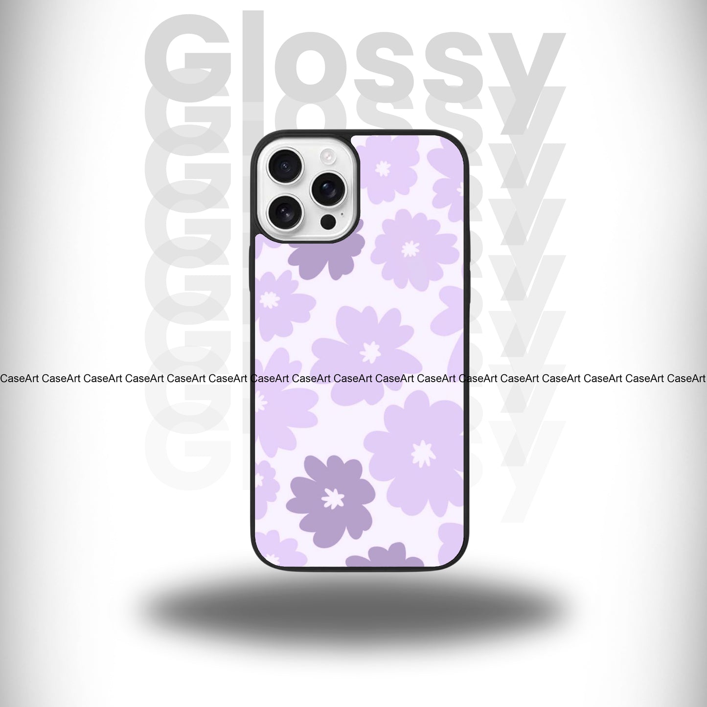 Purple Floral Glossy Case