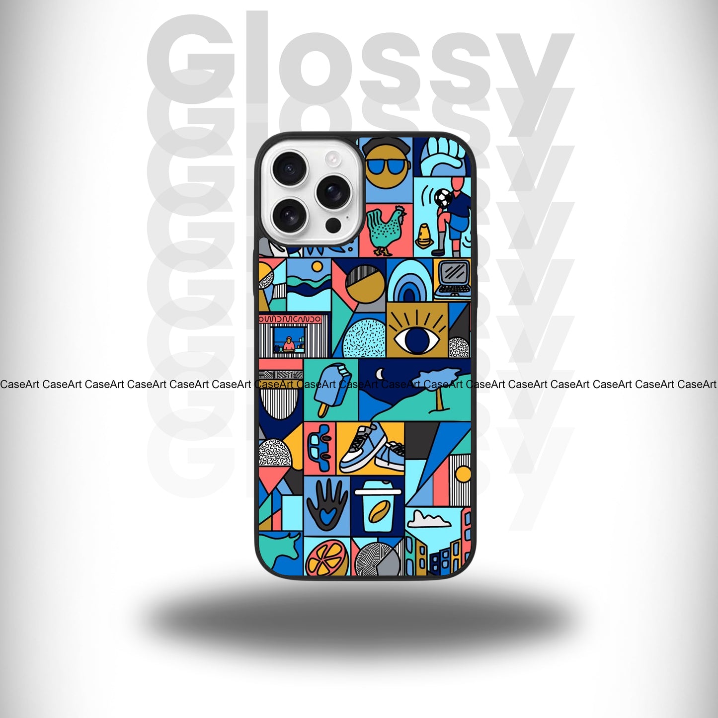 Aesthetic Blue Art Glossy Case