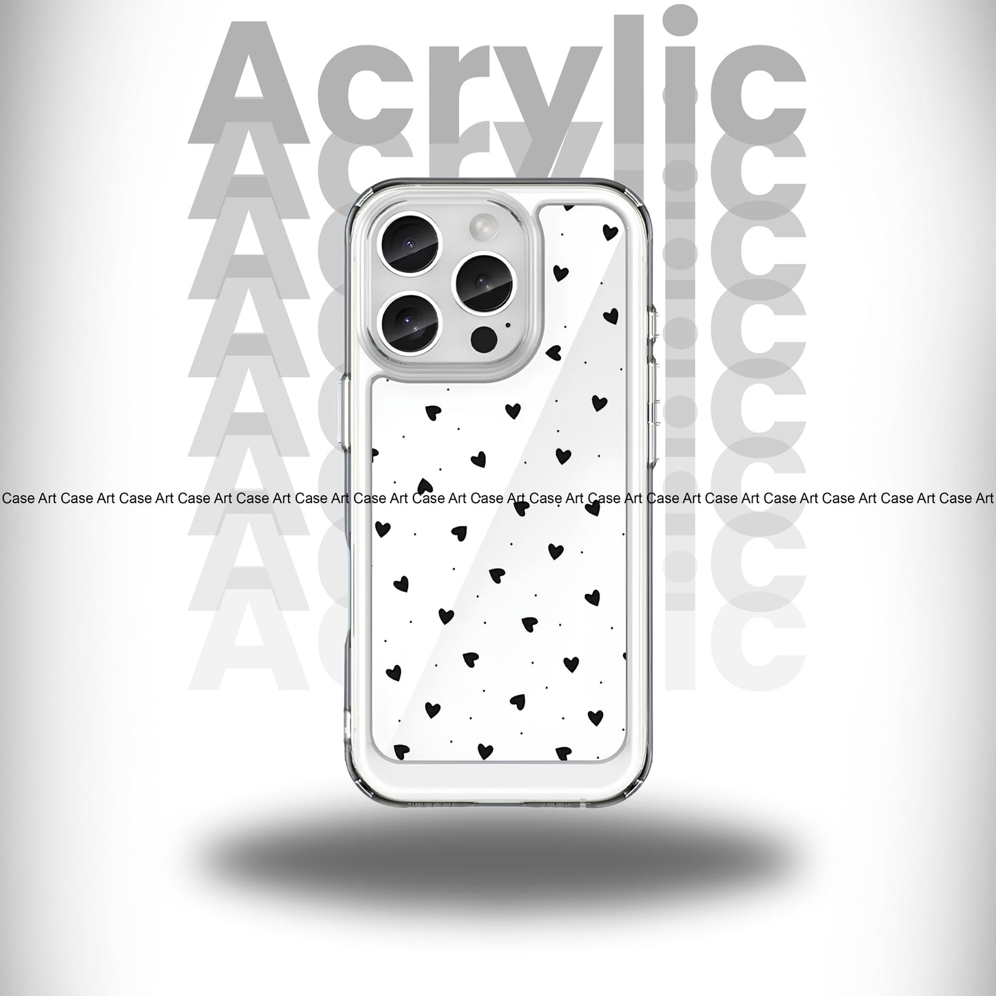 Small Hearts Crystal Acrylic Case