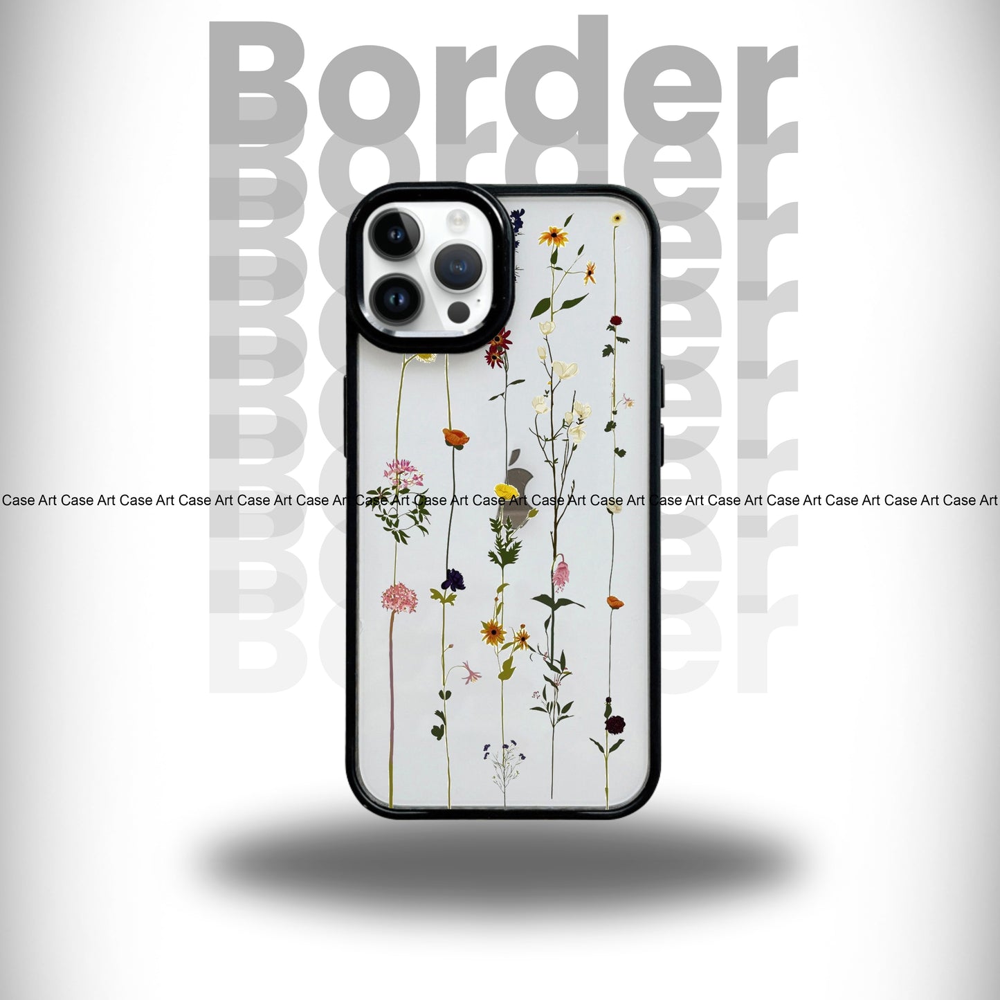 Flower Lines Black Border Case