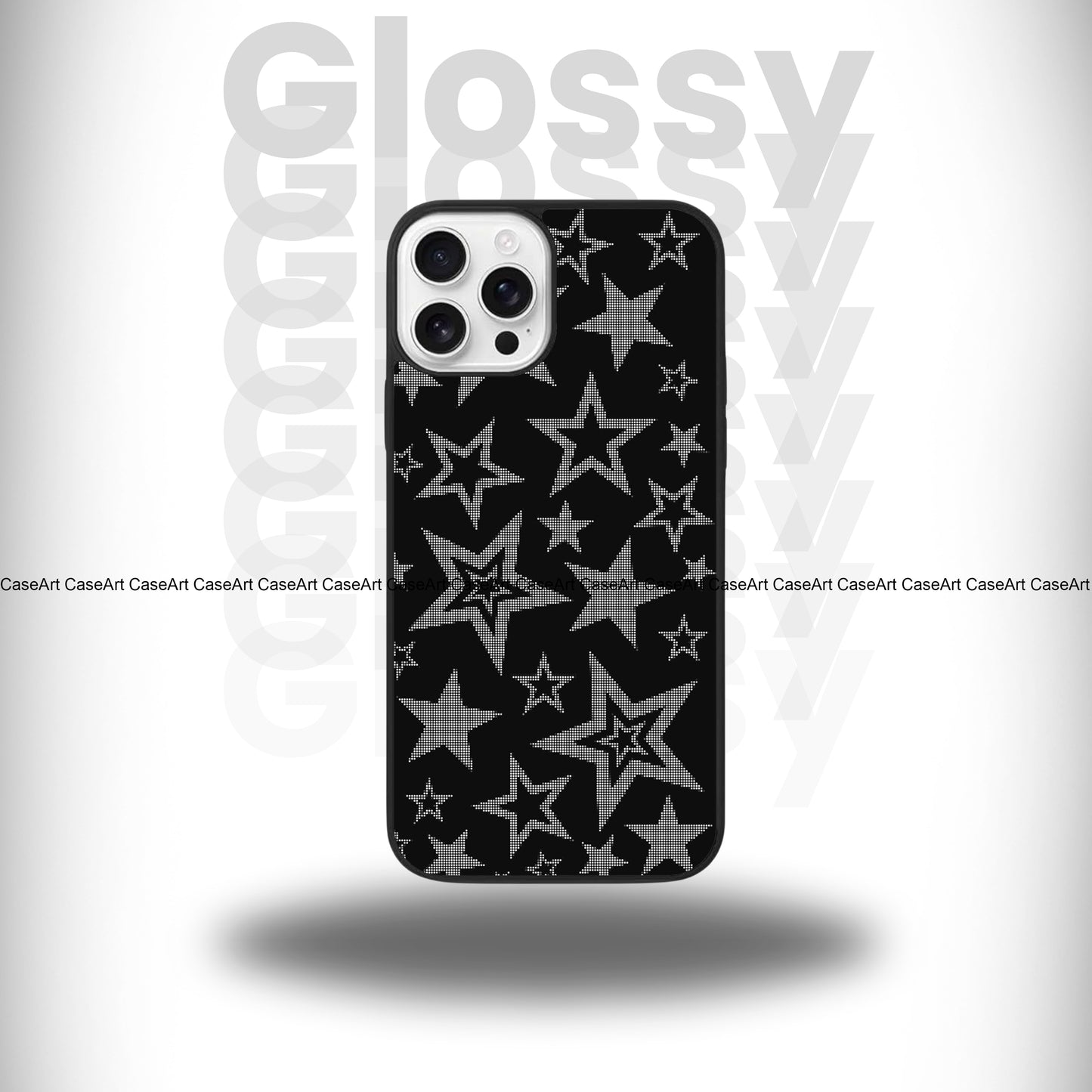 Grey Stars Glossy Case