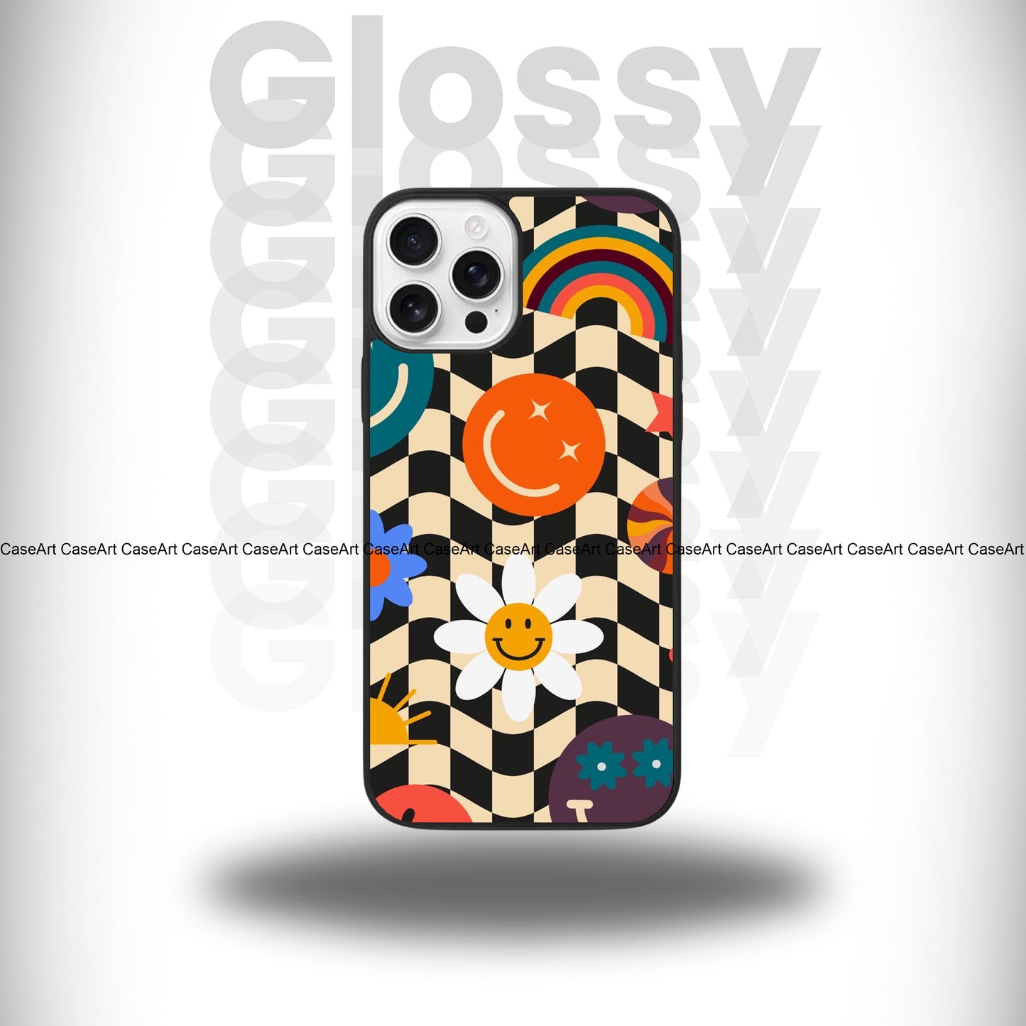 Smiley Checkered Glossy Case