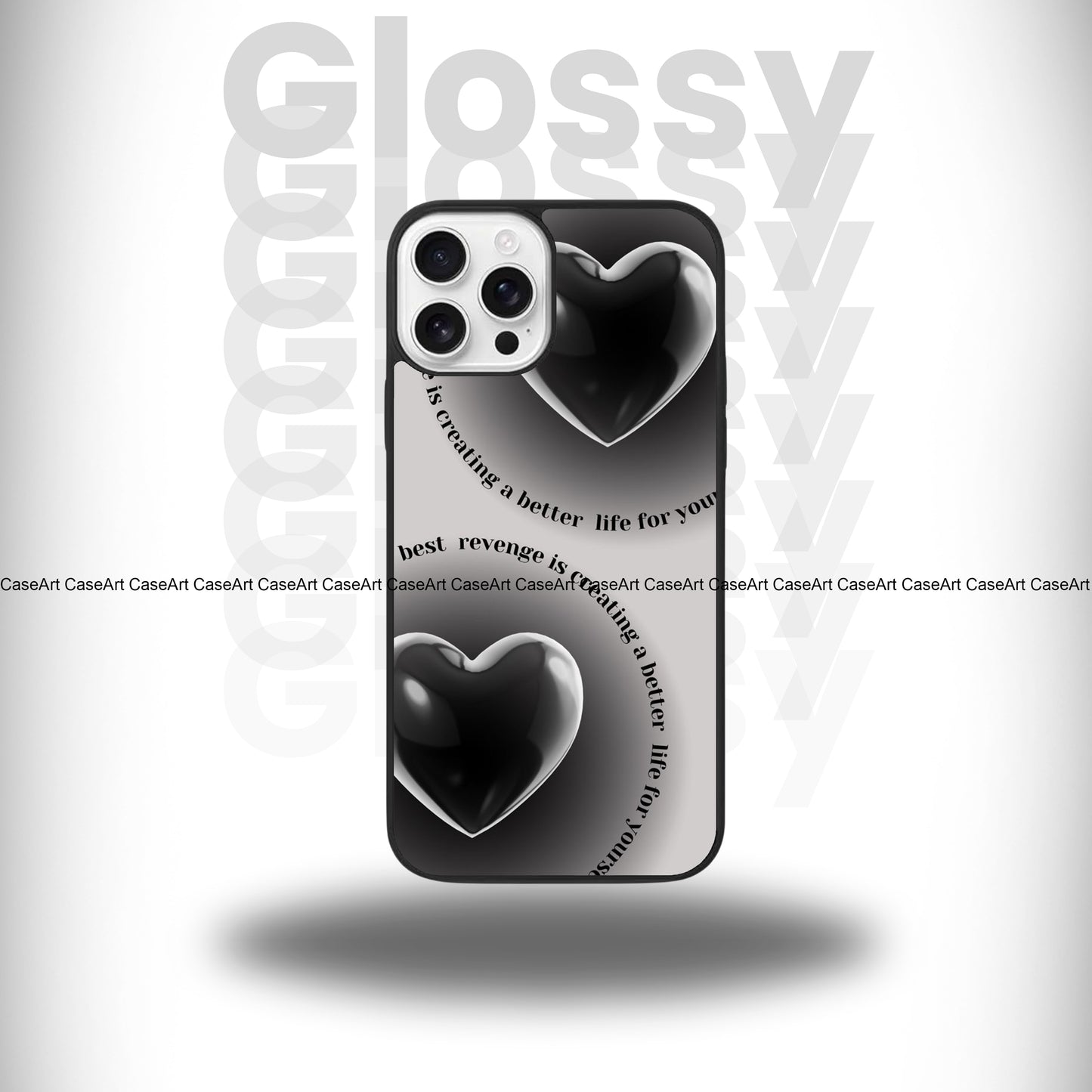 Black Heart Aesthetic Glossy Case
