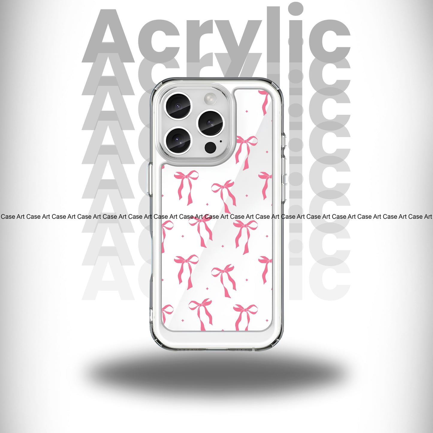Pink Bows Crystal Acrylic Case