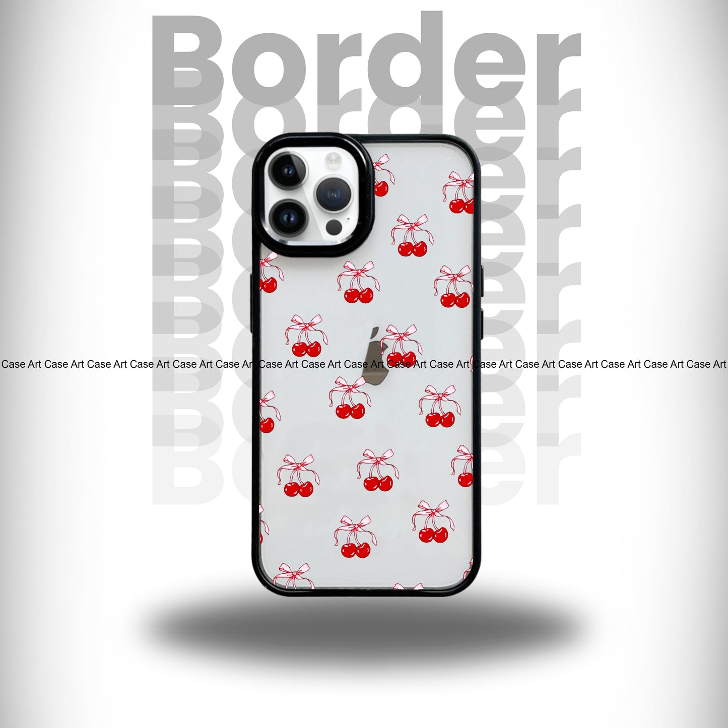 Bow Cherries Black Border Case