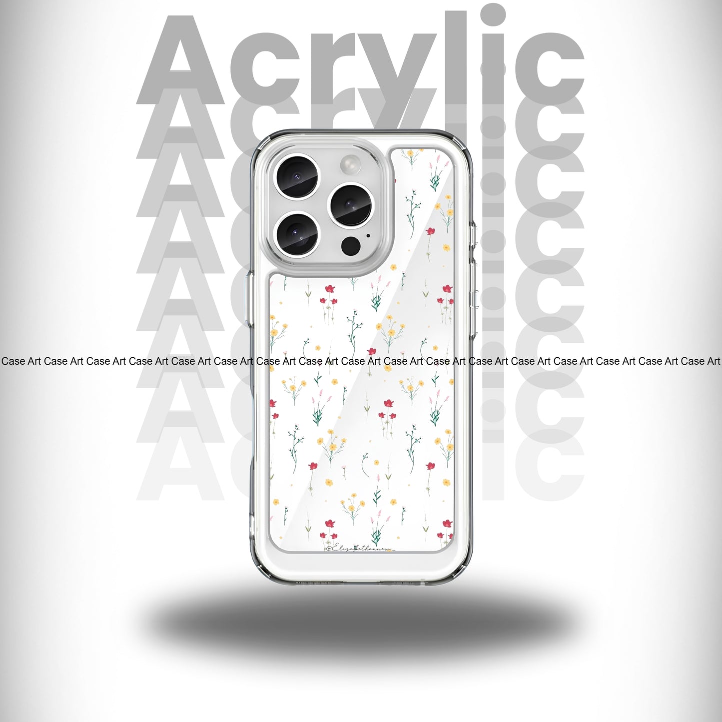 Flowers Spot Crystal Acrylic Case