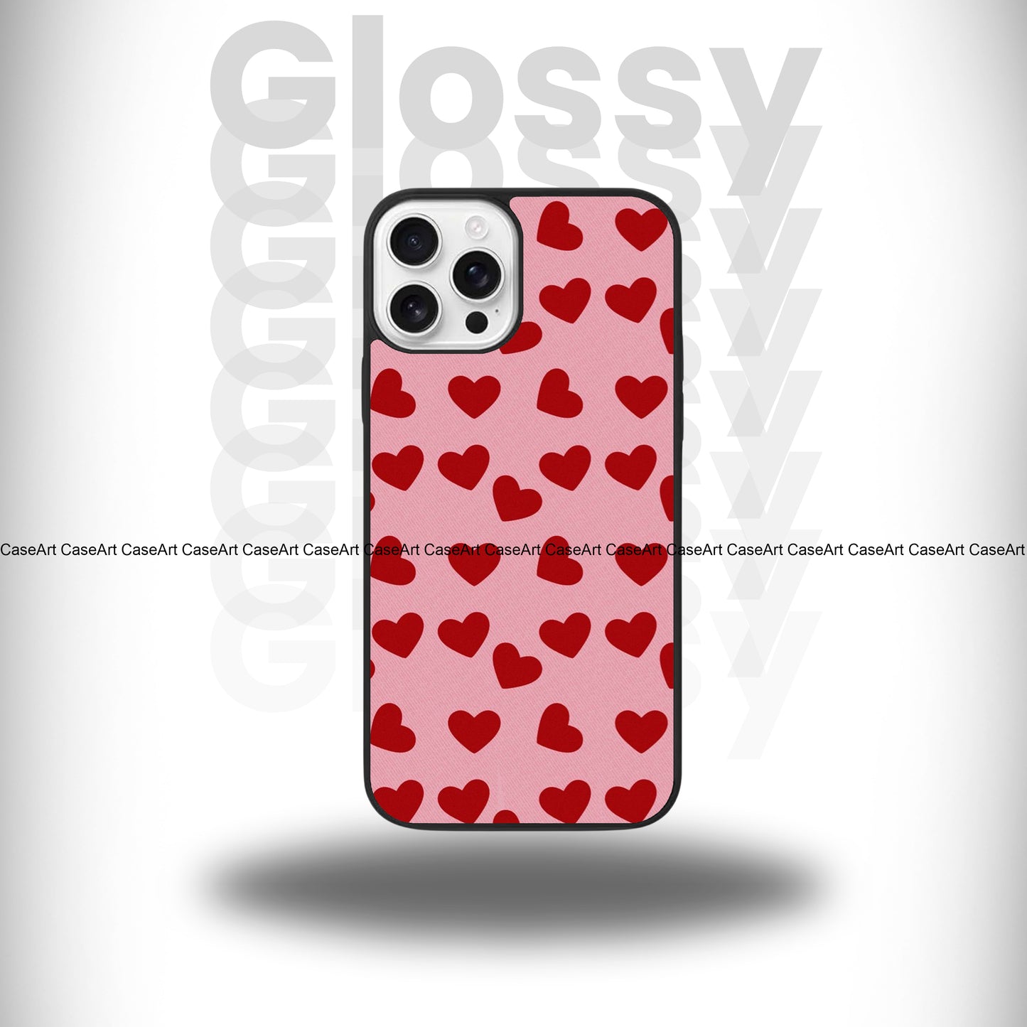 Red Hearts Glossy Case