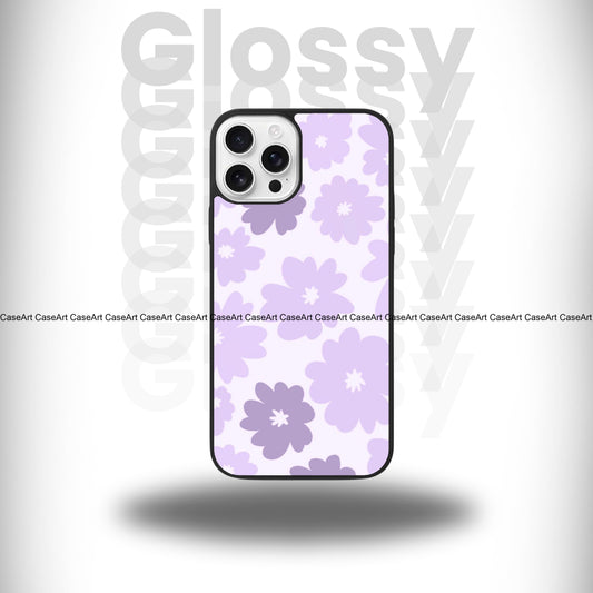 Purple Floral Glossy Case