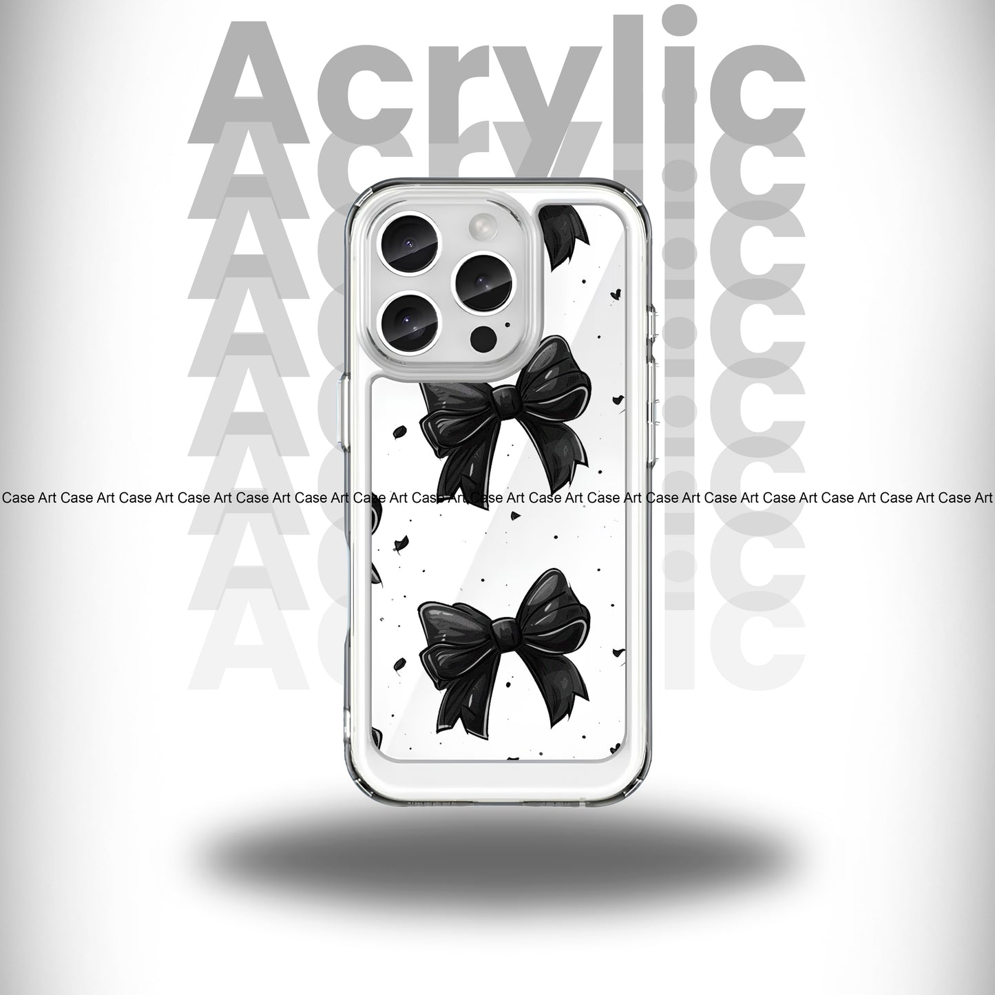 Black Bows Crystal Acrylic Case