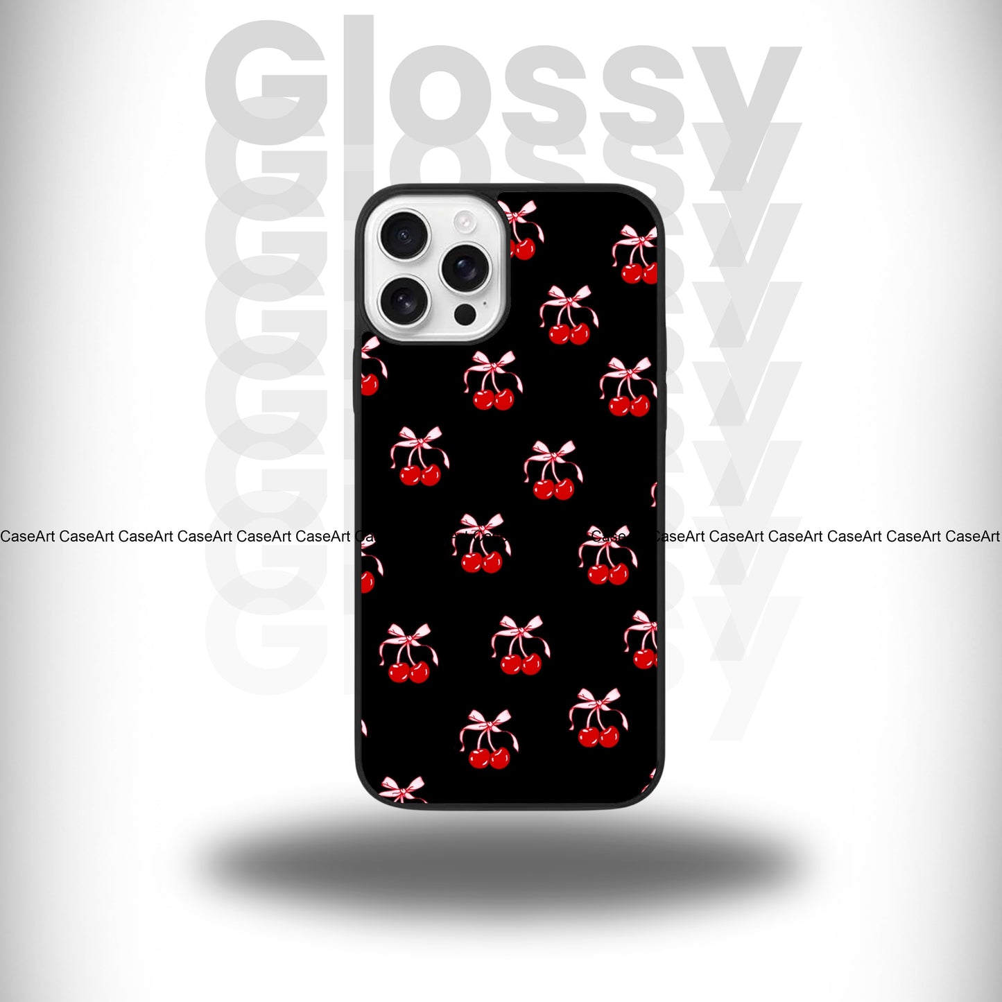 Red Cherry Bow Glossy Case