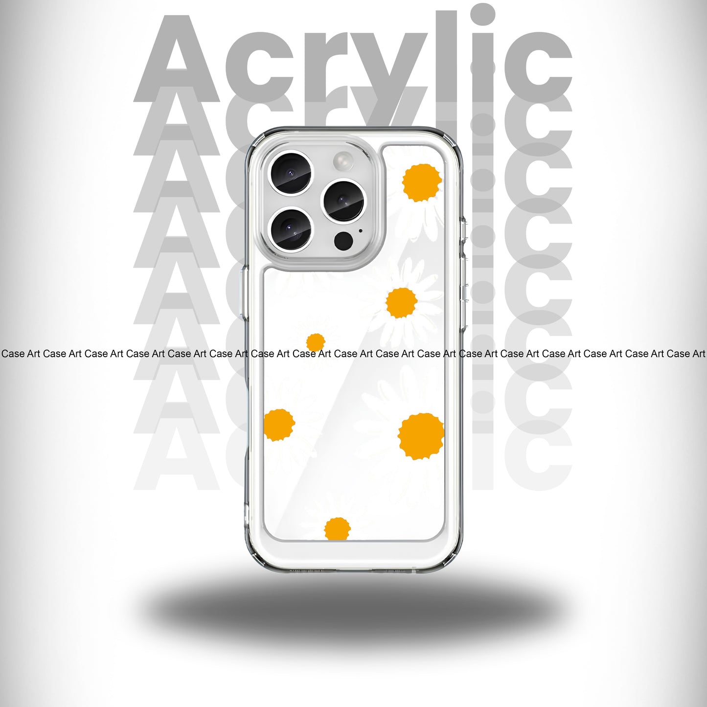 White Daisy Crystal Acrylic Case