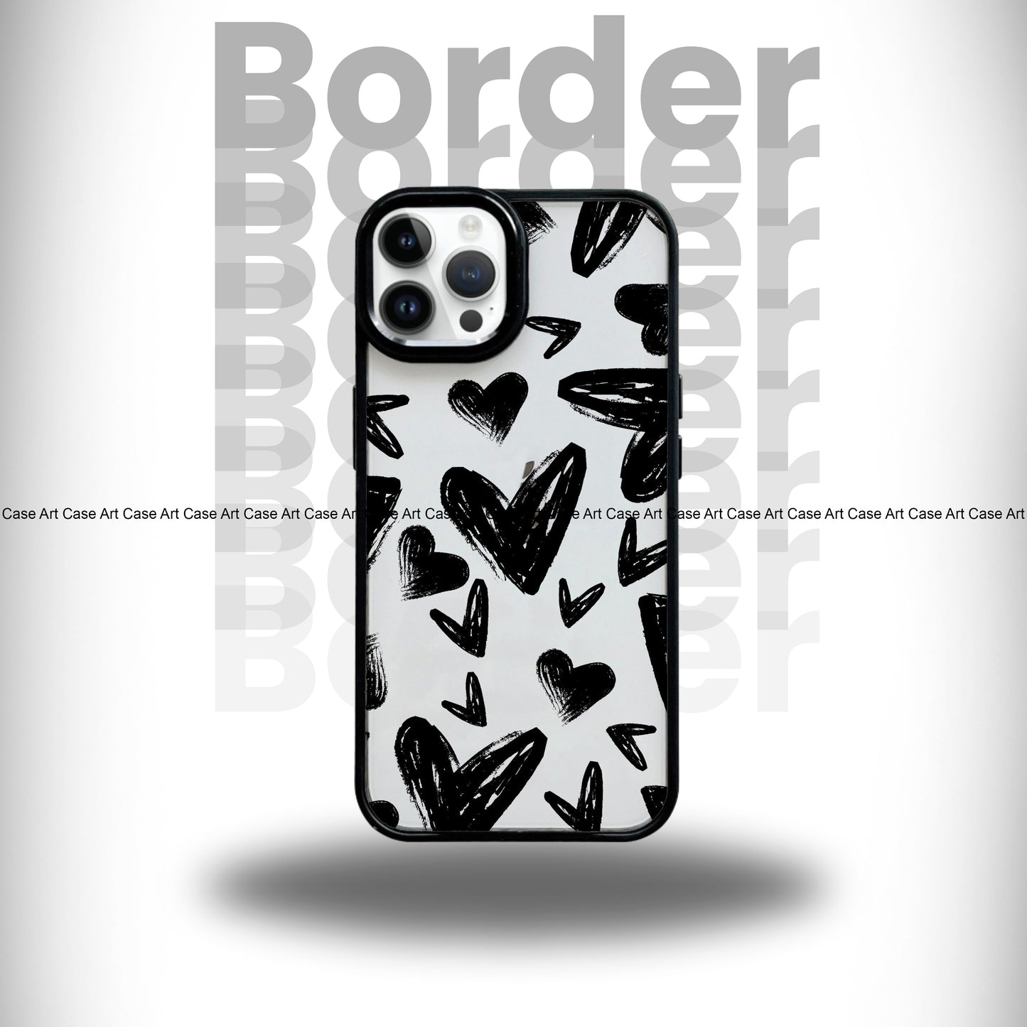 Black Heart Black Border Case