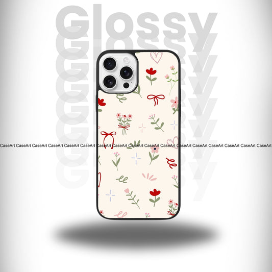 Cute Floral Bow Glossy Case