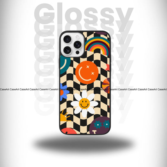 Smiley Checkered Glossy Case
