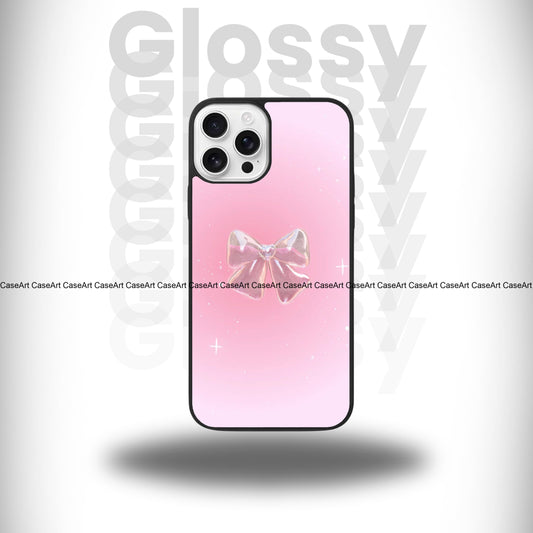 Pink Aesthetic Bow Glossy Case