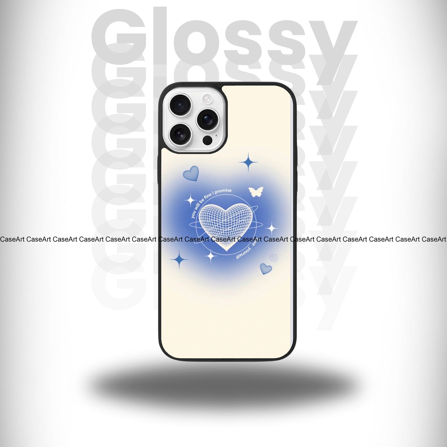 Love Yourself Blue Aesthetic Glossy Case