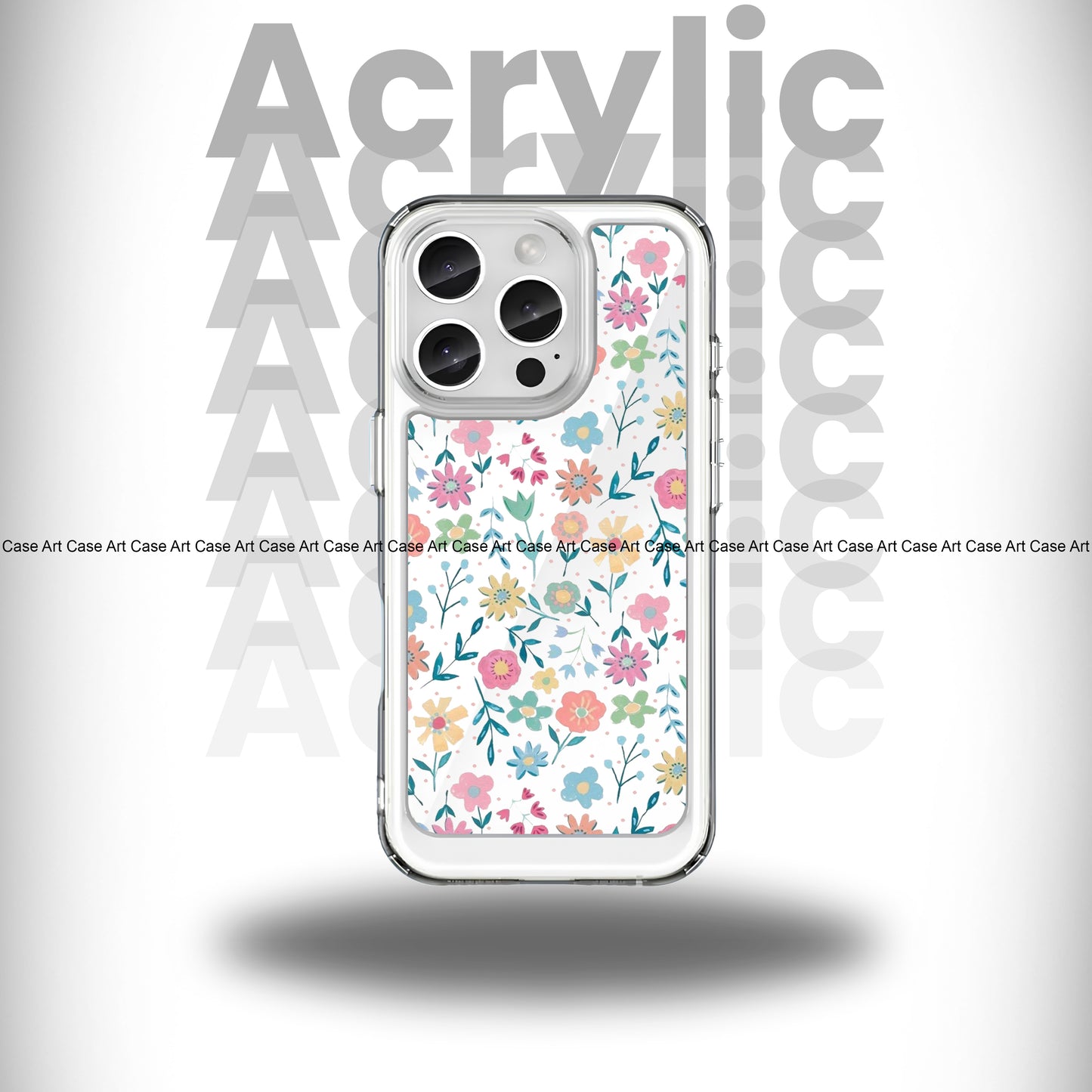 Multi Coloured Floral Crystal Acrylic Case