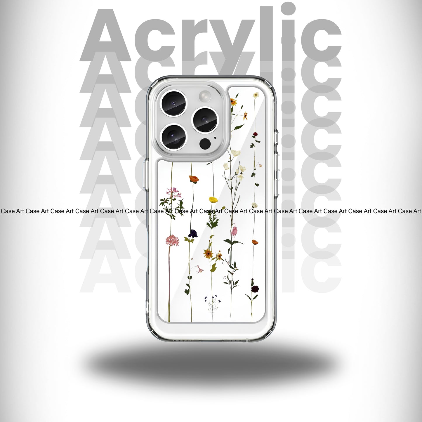 Flowers Lines Crystal Acrylic Case