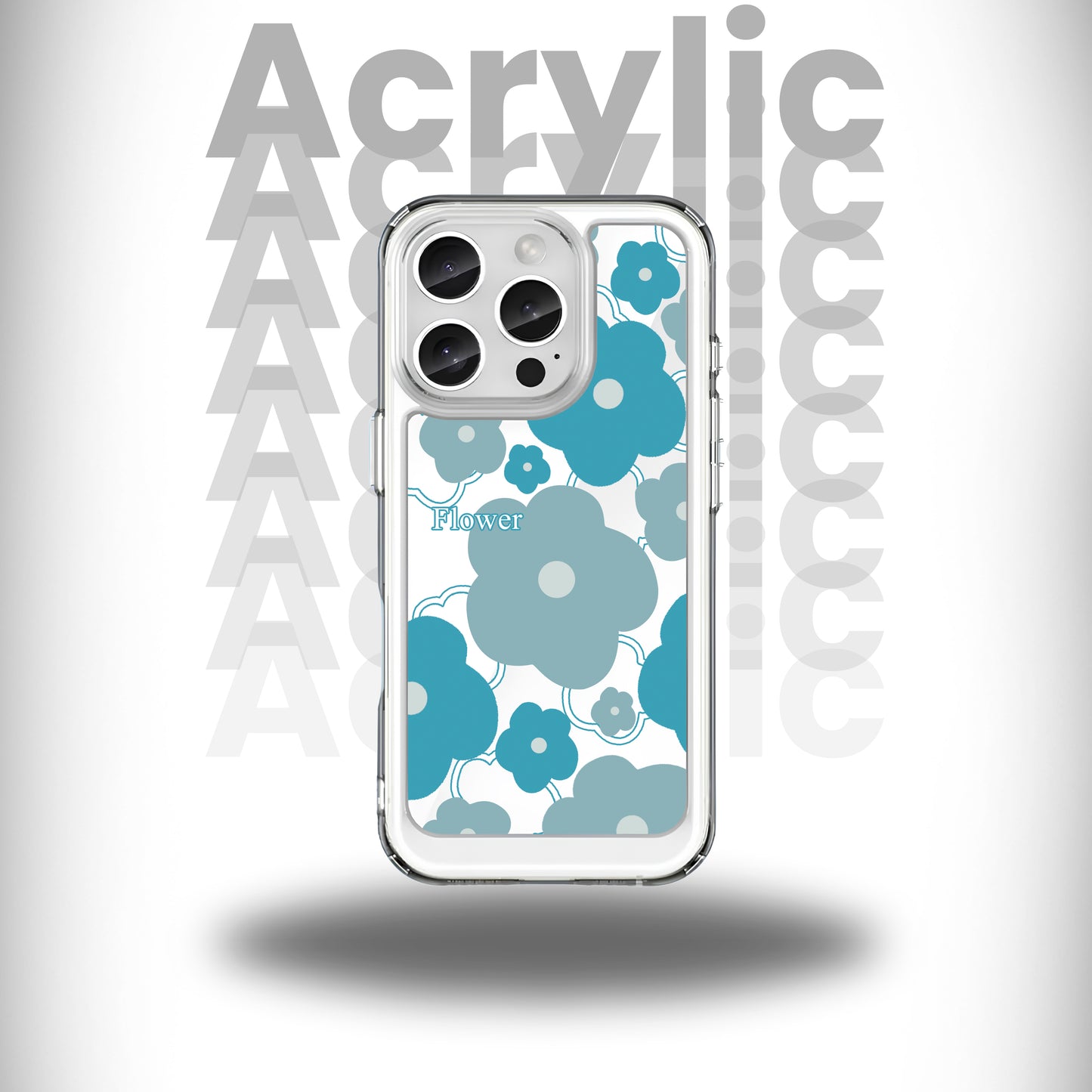 Blue Flower Cute Acrylic Case