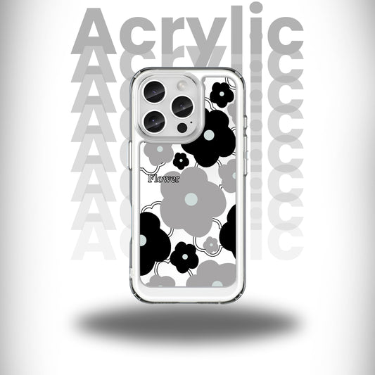 Black & White Flower Cute Acrylic Case