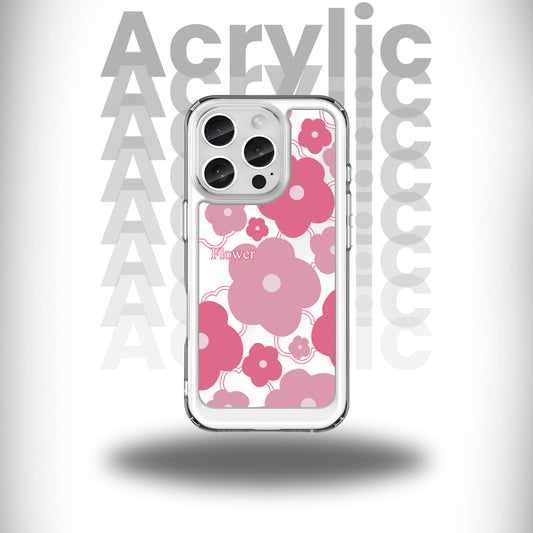 Pink Flower Cute Acrylic Case